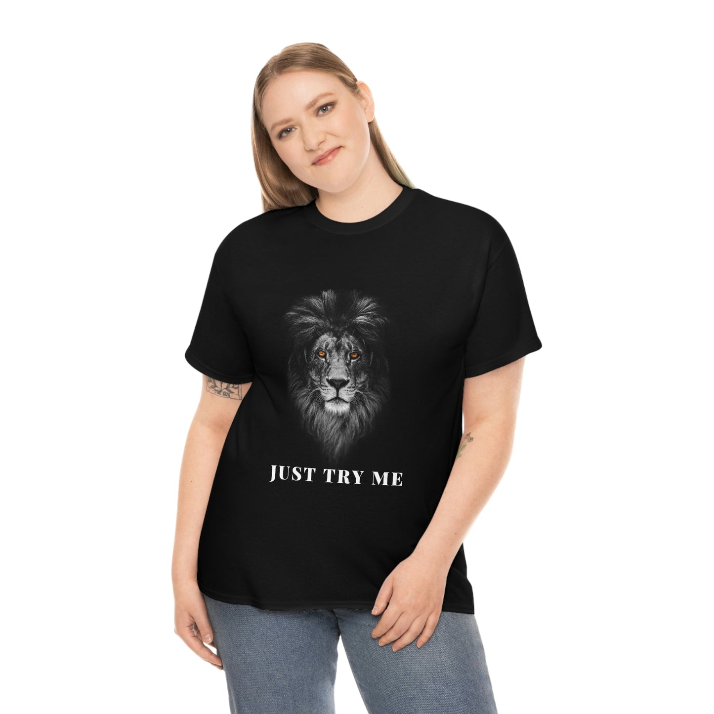 Lion - Just Try Me, Lion Face T-shirt, Lion Face T-shirt, Wild African Life, Animal Lover, Animal Face Shirt, Zoo Shirt, Animal Shirt, Lion Shirt