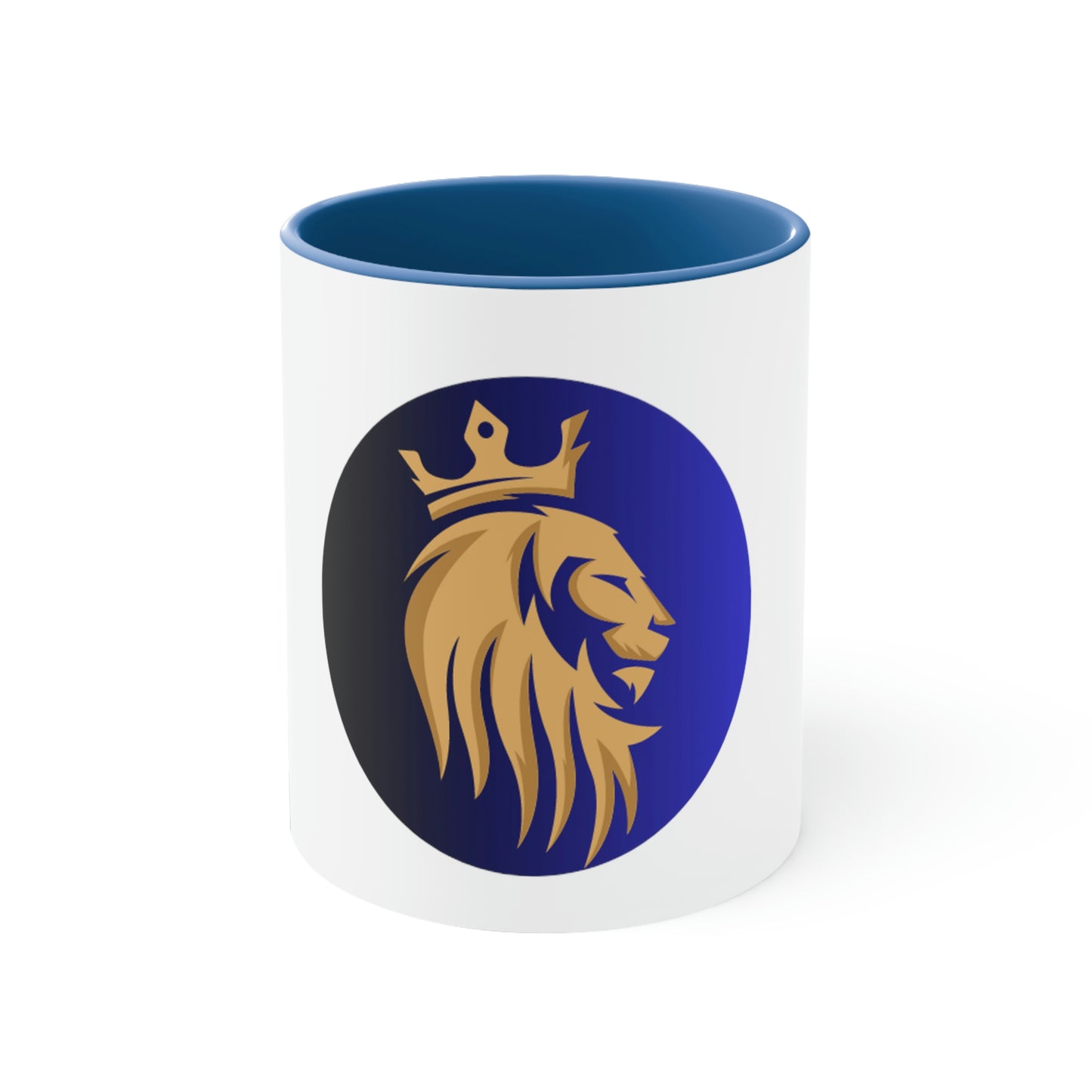 Accent Coffee Mug, 11oz - Gold/Blue Lion